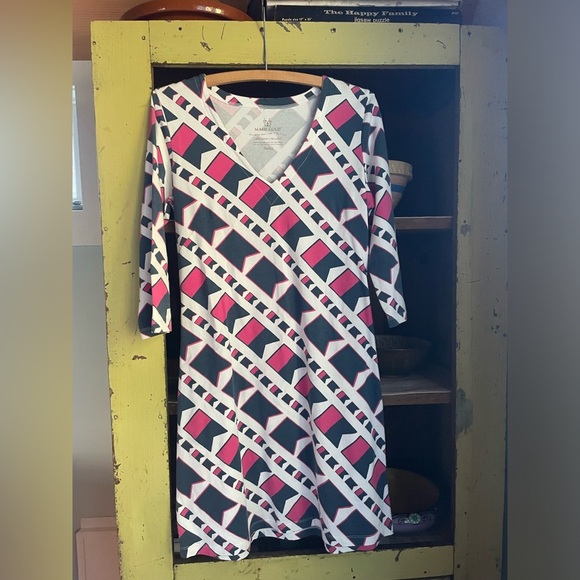 MAHI GOLD Dresses & Skirts - Mahi Gold Stretch Jersey Dress Nautical Flag Pattern Size Small